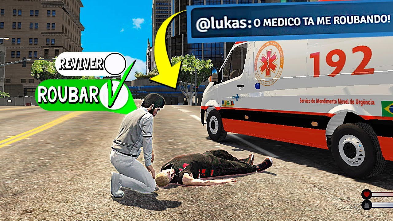 ME VESTI de MEDICO e R0UBEI JOGADORES no GTA RP