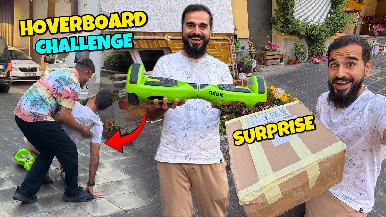 Hoverboard challenge went wrong 😂 Surprise box received 🎁