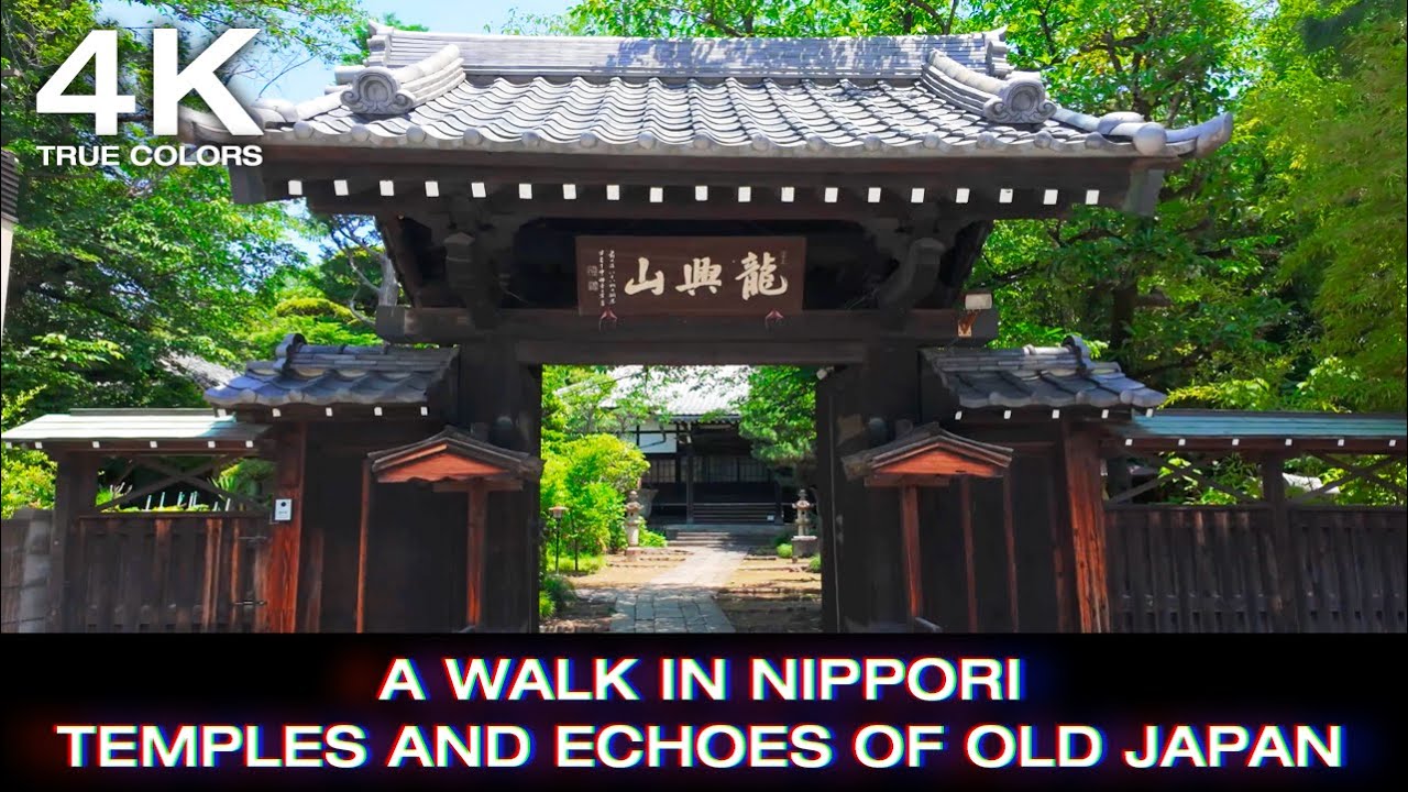 Tokyo Walk in Nippori - Temples and Classic Japan - 4K - 3D audio