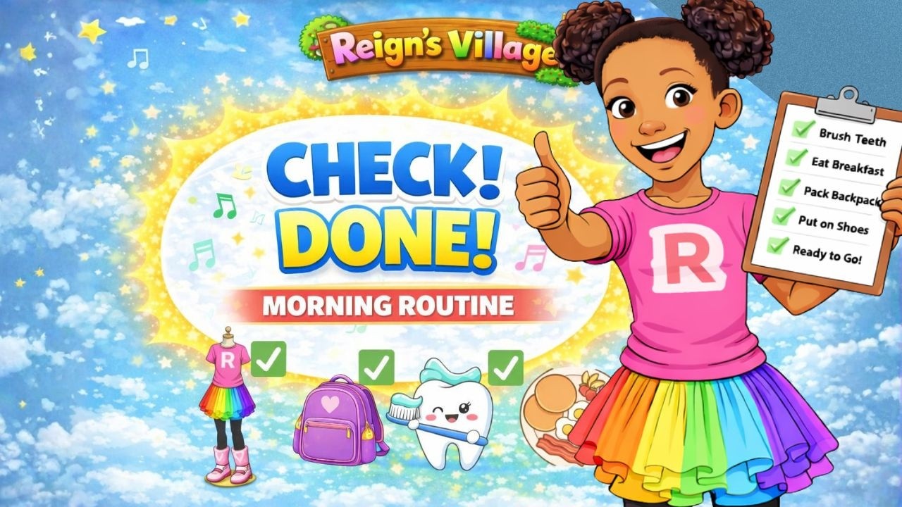 Check! Done! ✅ | Kids Morning Routine Song 🎒 | Reign’s Village