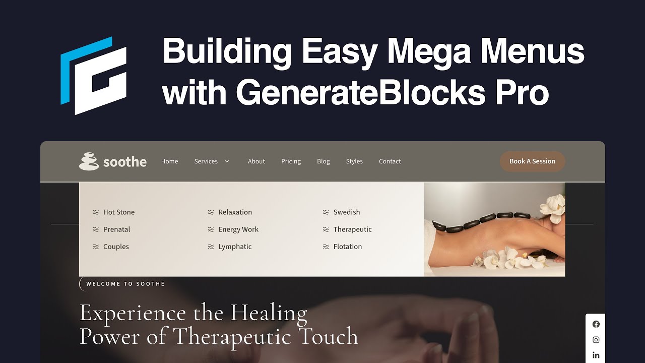 Создание мега-меню с GenerateBlocks Pro — это просто.
