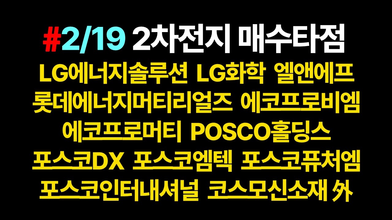 2차전지 매수타점 정리😎_2월19일