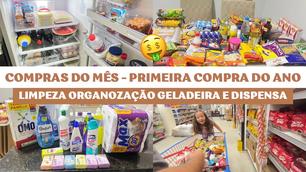 COMPRAS DO MÊS | QUANTO GASTAMOS? | LIMPEZA ORGANIZAÇÃO | PRIMEIRA COMPRA DO ANO#COMPRASDOMÊS