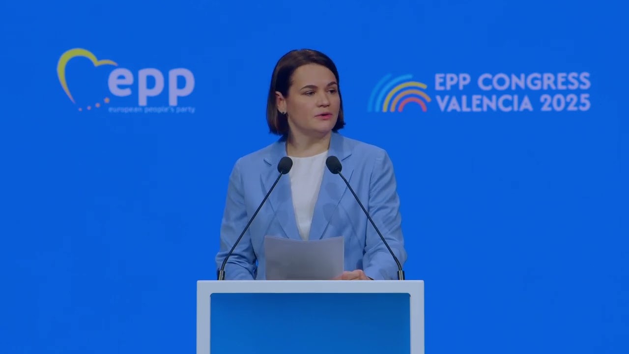Sviatlana Tsikhanouskaya at the EPP Congress 2025 in Valencia