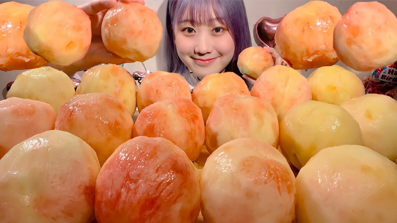 ASMR персик 4kg【русские субтитры】【Mukbang/ Eating Sounds】