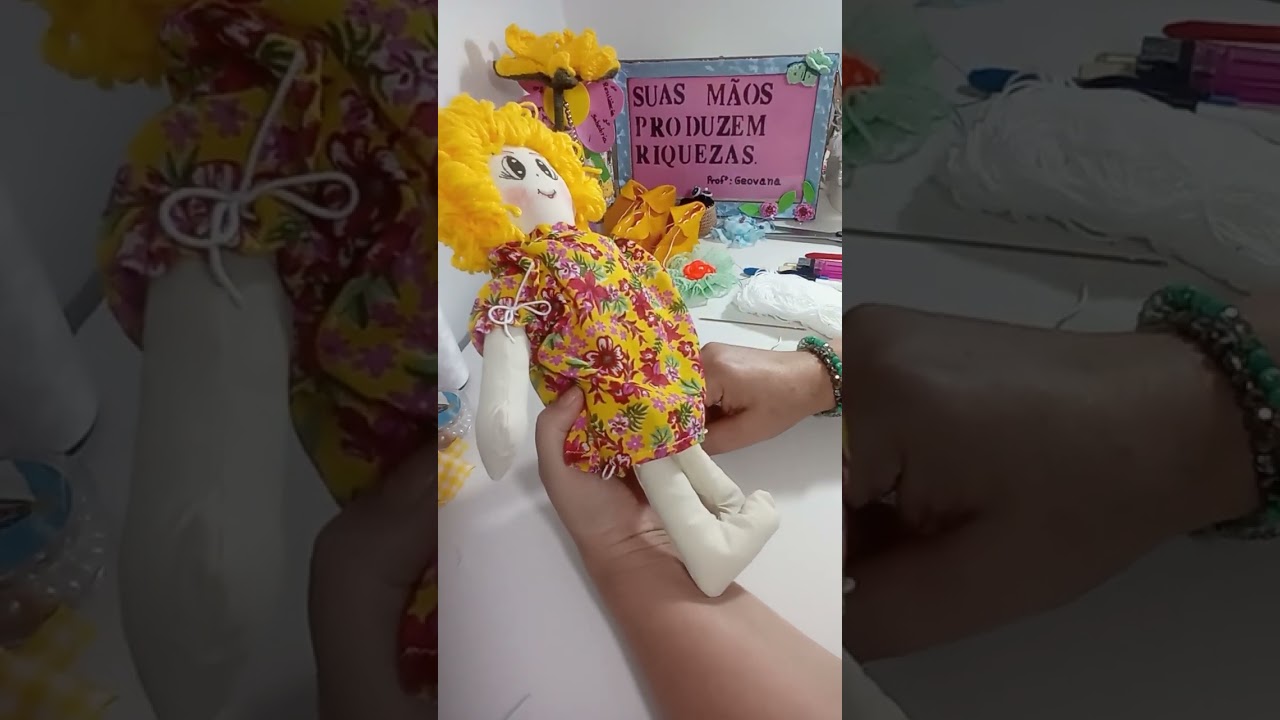 Boneca de rosas, boneca de pano. Passo a passo no canal.