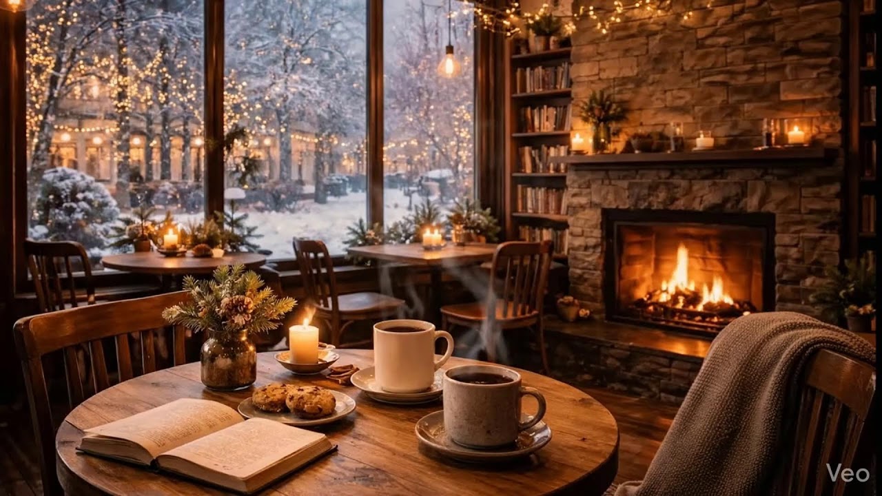 Peaceful Winter Jazz ❄️ Gentle Jazz Piano & Cozy Coffee Shop Ambience for Study & Work
