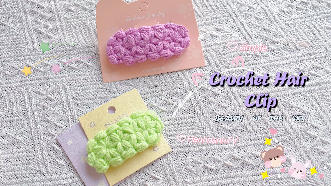 Crochet Jasmine Hairclip/Hairpin|❤️ Móc kẹp tóc hoa nhài Jasmine🌸 dễ dàng dành cho người mới bắt đầu