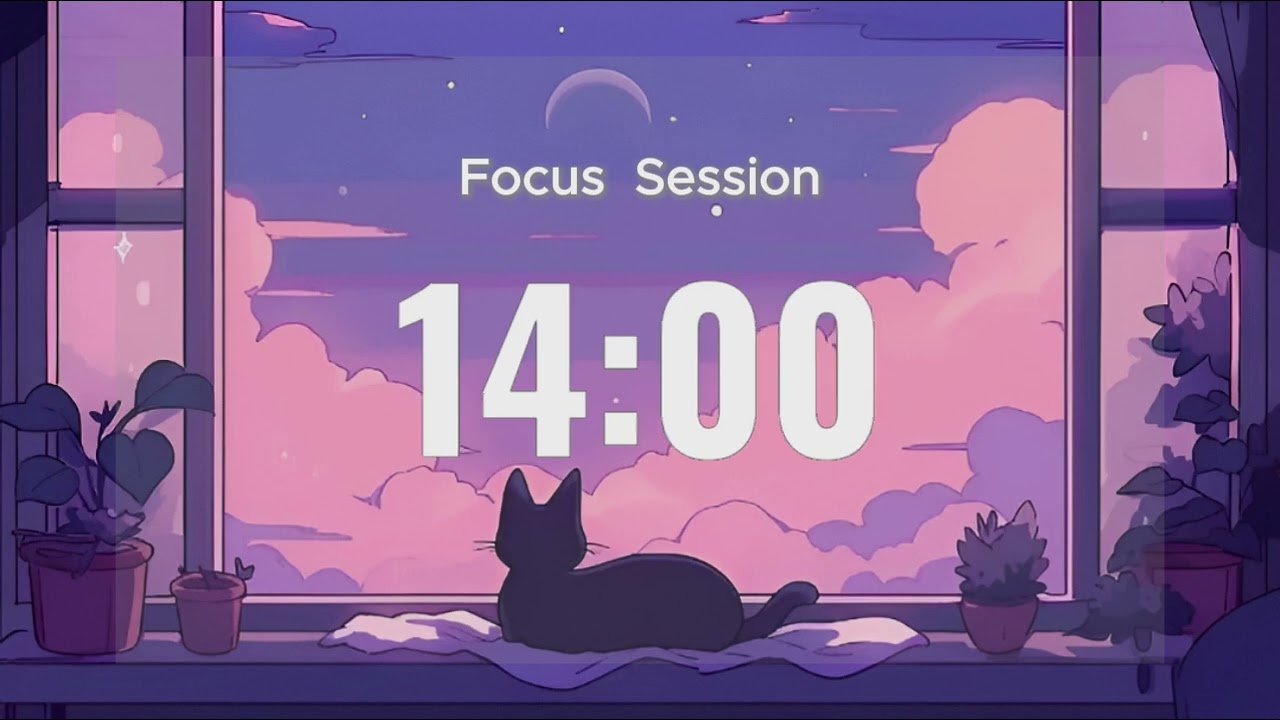 2 Hour Pomodoro Timer 25/5 🌸 Cozy Pink Cafe + Rain Sound for Deep Focus