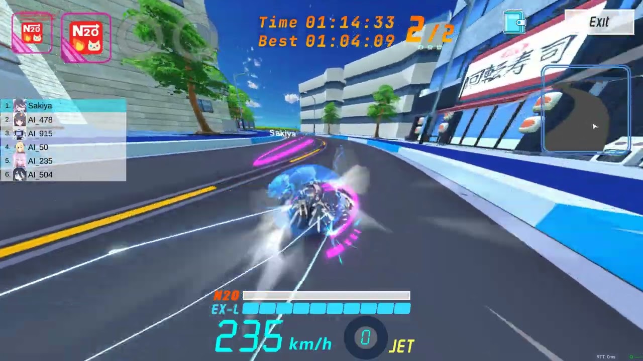 Blue Archive Kart Gameplay(Map : Zoomtown Freeway)