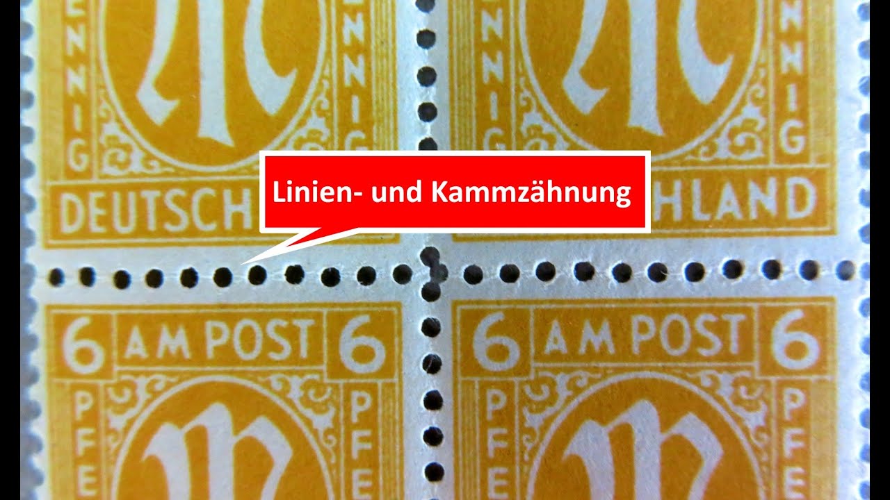 Linien- und Kammzähnung bei Briefmarken und wie man damit Fälschungen erkennen kann