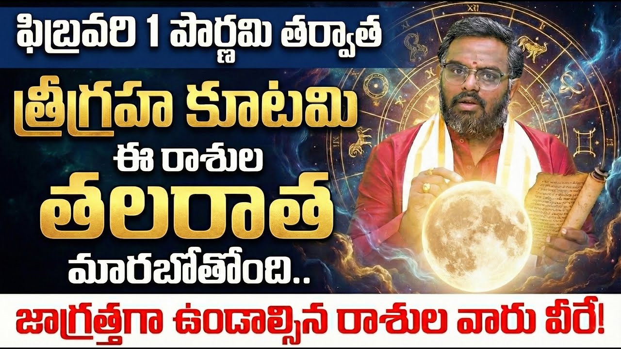 🔄ఈ రాశుల తలరాత మారుతోంది! | Pournami + Trigraha Kutami Rasiphalalu | february rasiphalalu 2026