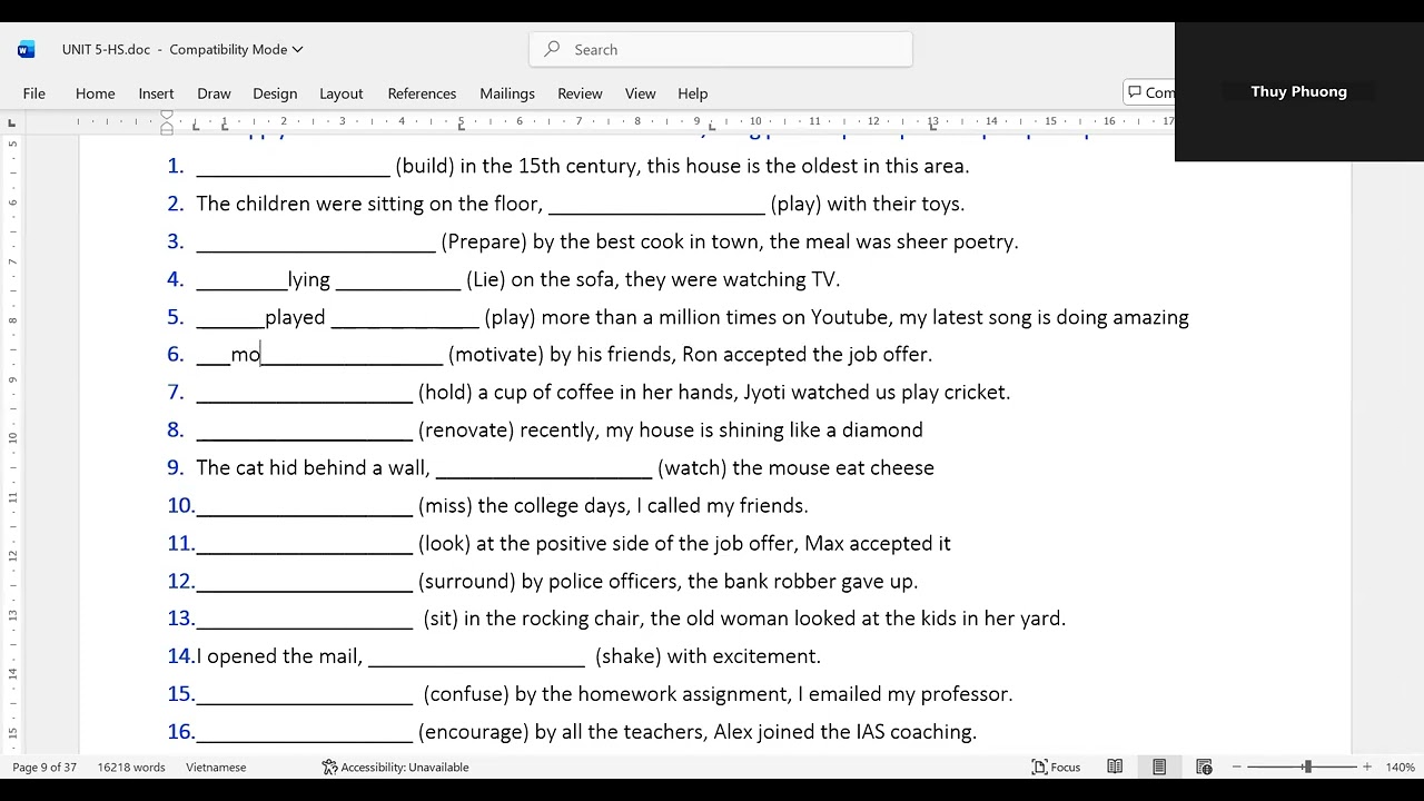 ENGLISH 11 - UNIT 5 ( PART 1 - EX 1 - EX7)