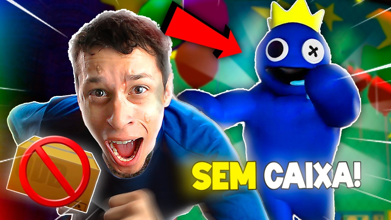 Fiz 100% de RAINBOW FRIENDS (1 e 2) MAS Eu NÃO Posso Usar CAIXAS! 📦
