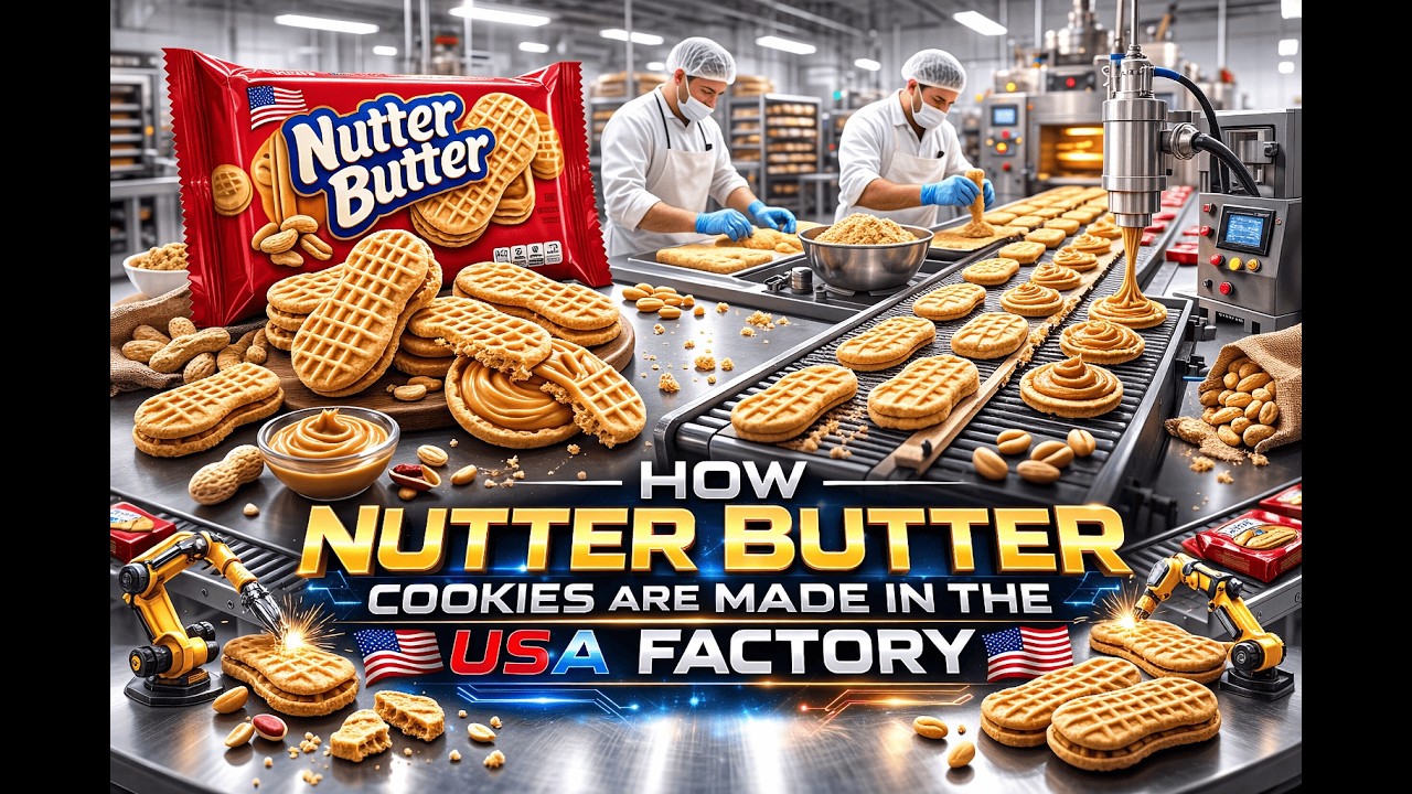 How Nutter Butter Cookies Are Made in the Factory | Full Amazing USA Biscuit Production Process