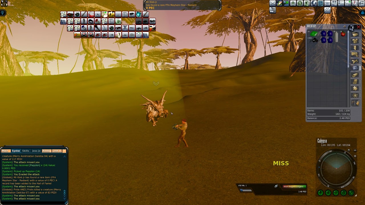 Solo sweat a Kerberos old on your first day of entropia. 240 sweat without damage taken or interrupt