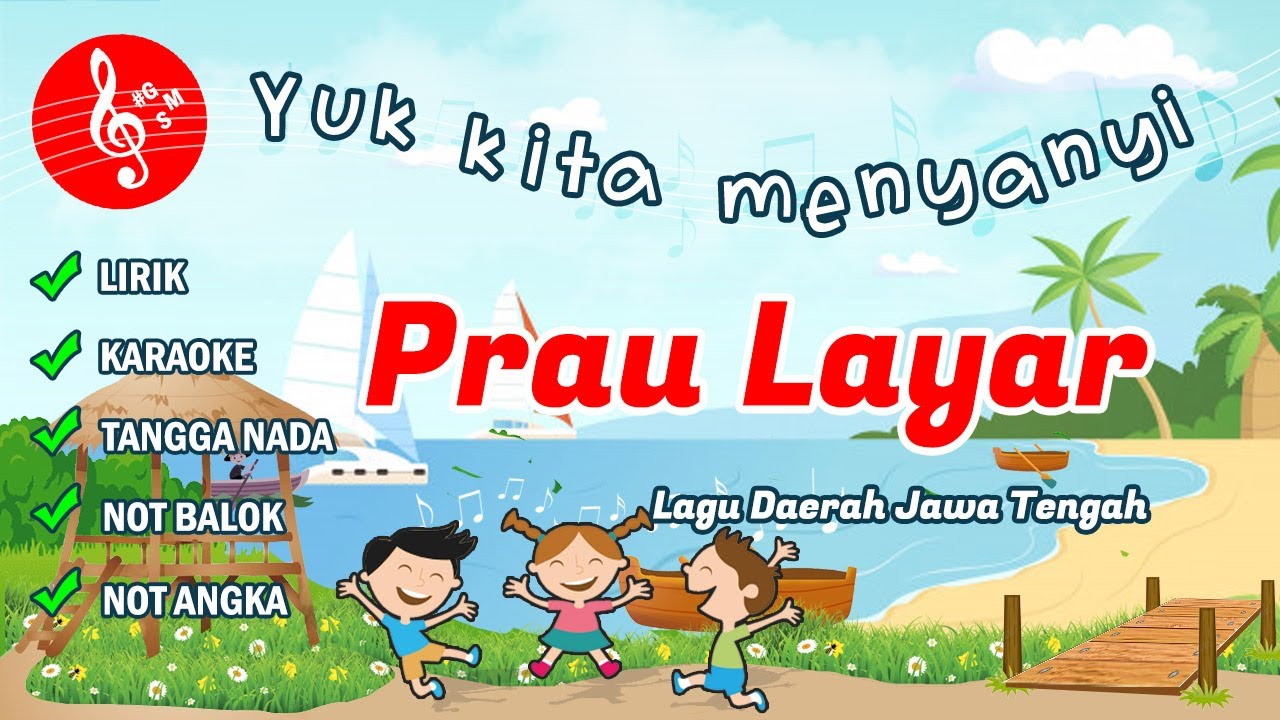 Prau Layar - Lagu Daerah Jawa Tengah - Instrumen Lirik Karaoke - versi trio macan