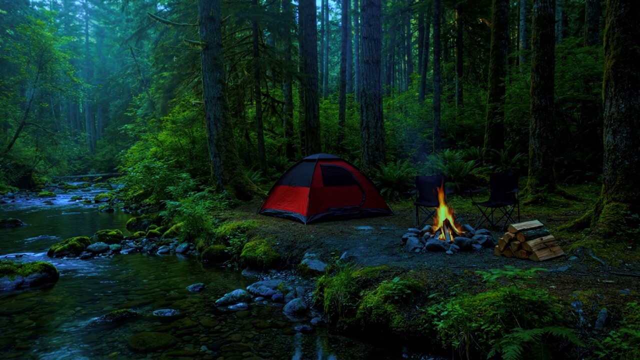 Calm Your Mind with River and Campfire White Noise | Focus, Study, Relax, Meditation