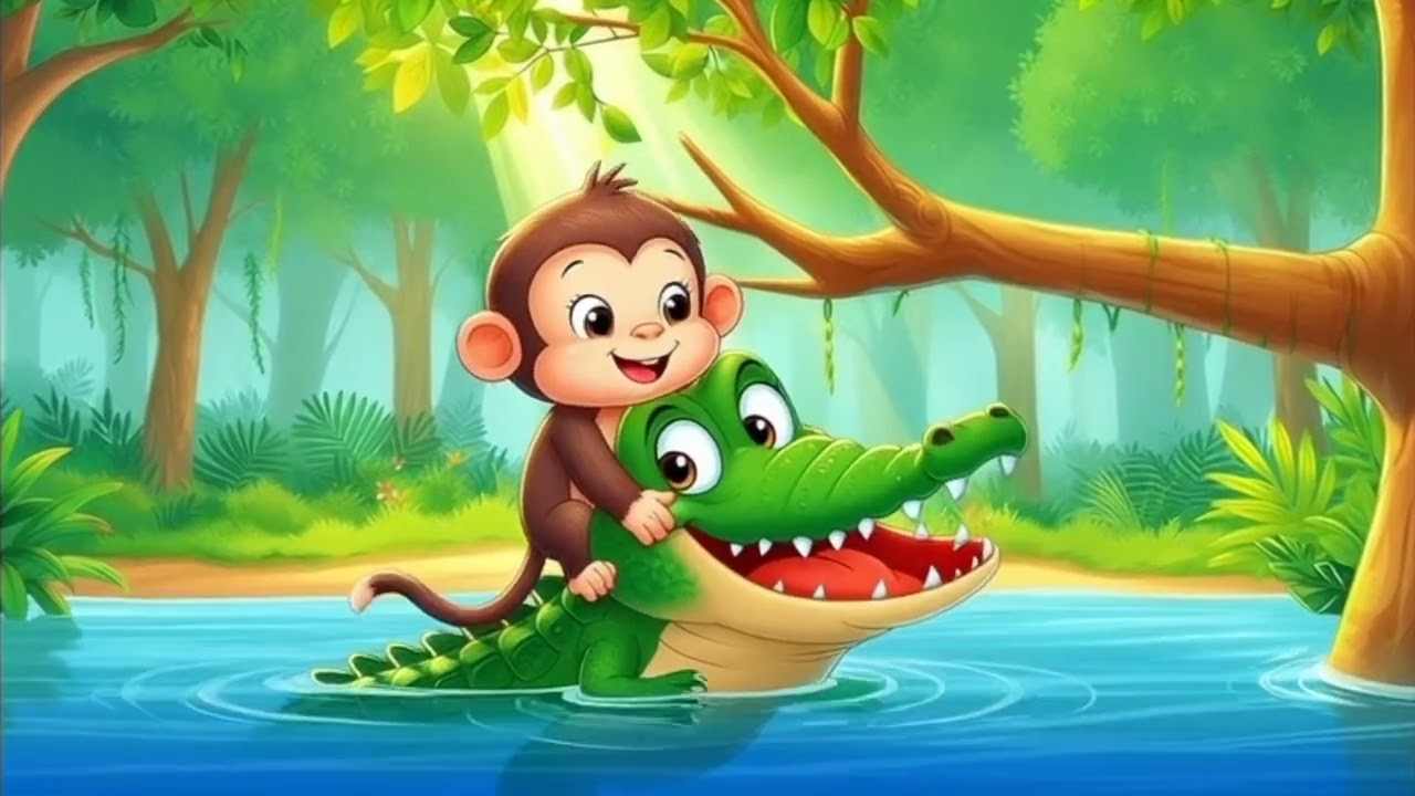 🐒Chalak Bandar 💑aur magarmacch🐊 #majedar kahani in Hindi #amazing cartoon video#