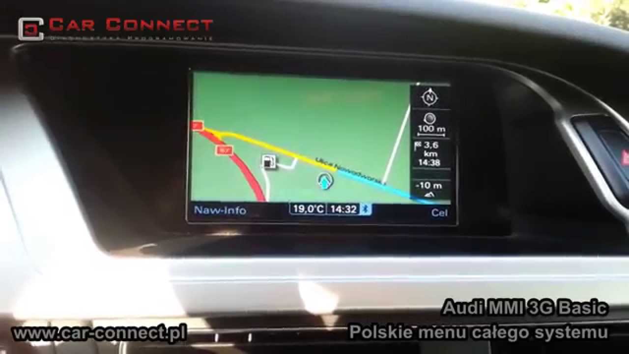 Audi MMI 3G Basic polskie menu język polski