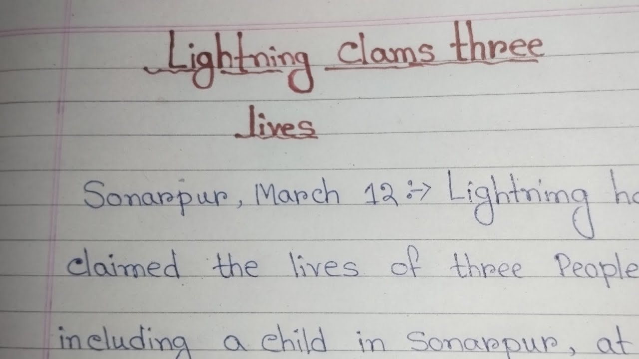 Lightning clams three lives// notice writing// English notice.