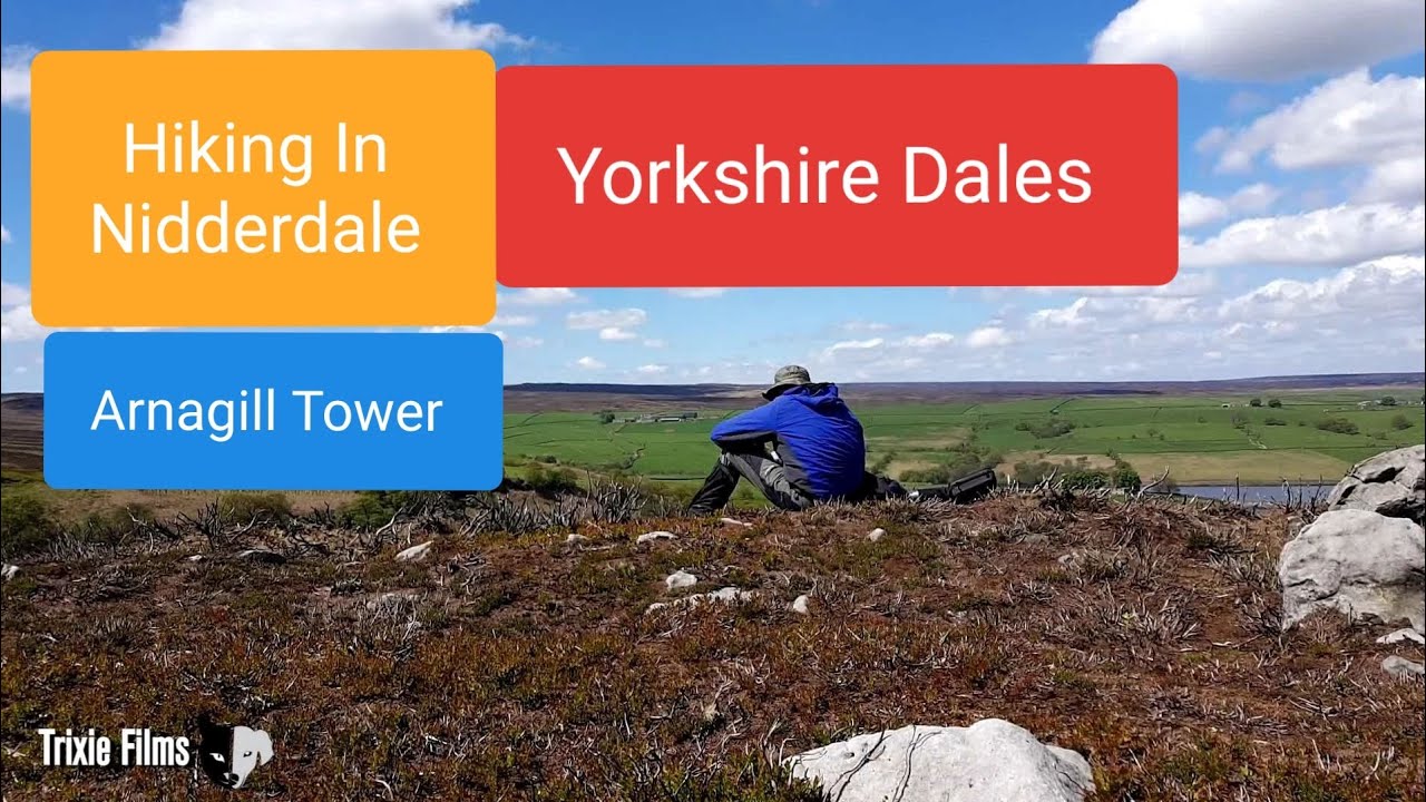 Hiking Nidderdale Yorkshire Dales Moorland Walking Arnagill Tower.
