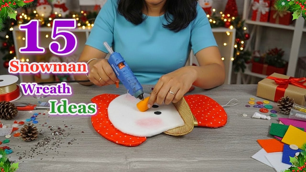 15 Easy Christmas Snowman Wreath ideas from ordinary Materials | DIY Christmas craft idea 90☃️