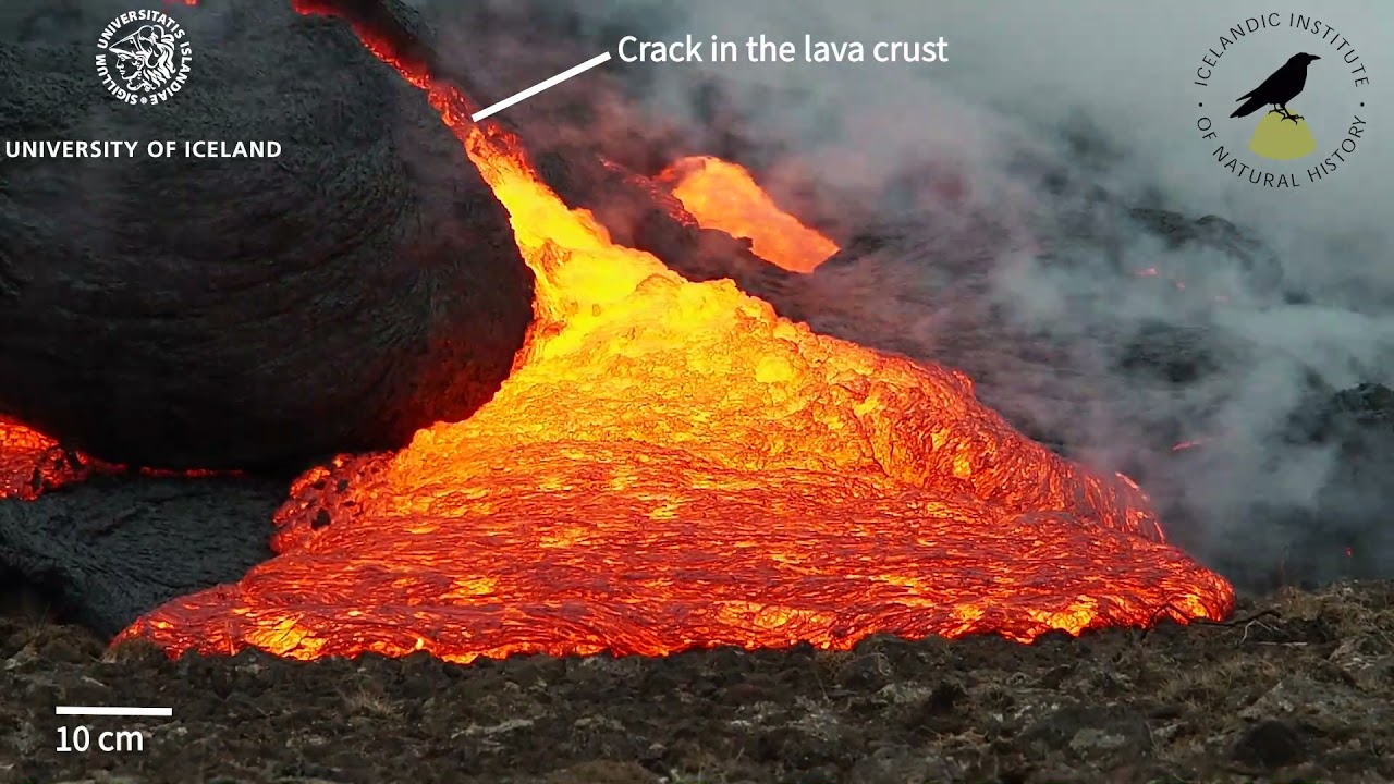 Basaltic lava lobe growth Geldingadalir
