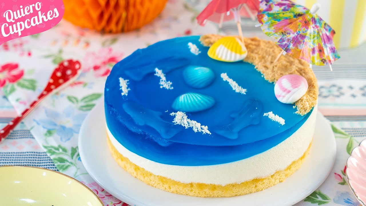 TARTA PLAYA ESPECIAL VERANO | OCEAN CAKE | QUIERO CUPCAKES