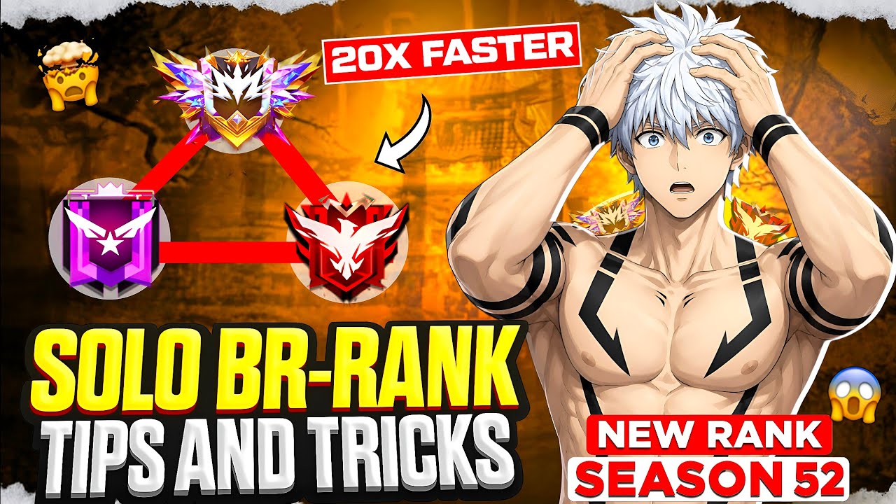 ( New Season 52 ) 🤯 Solo BR RANK Pushing tips and tricks | After update best secret strategy  