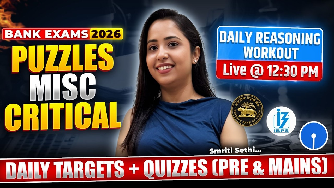 Daily Reasoning Workout 🔥 | Prelims + Mains | SBI / IBPS / RBI Assistant 2026 | Day 11