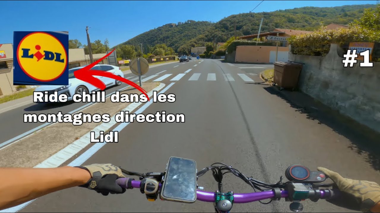 je ride les routes de montagne jusqu'à Lidl en trottinette électrique ( halo knight t107 pro )