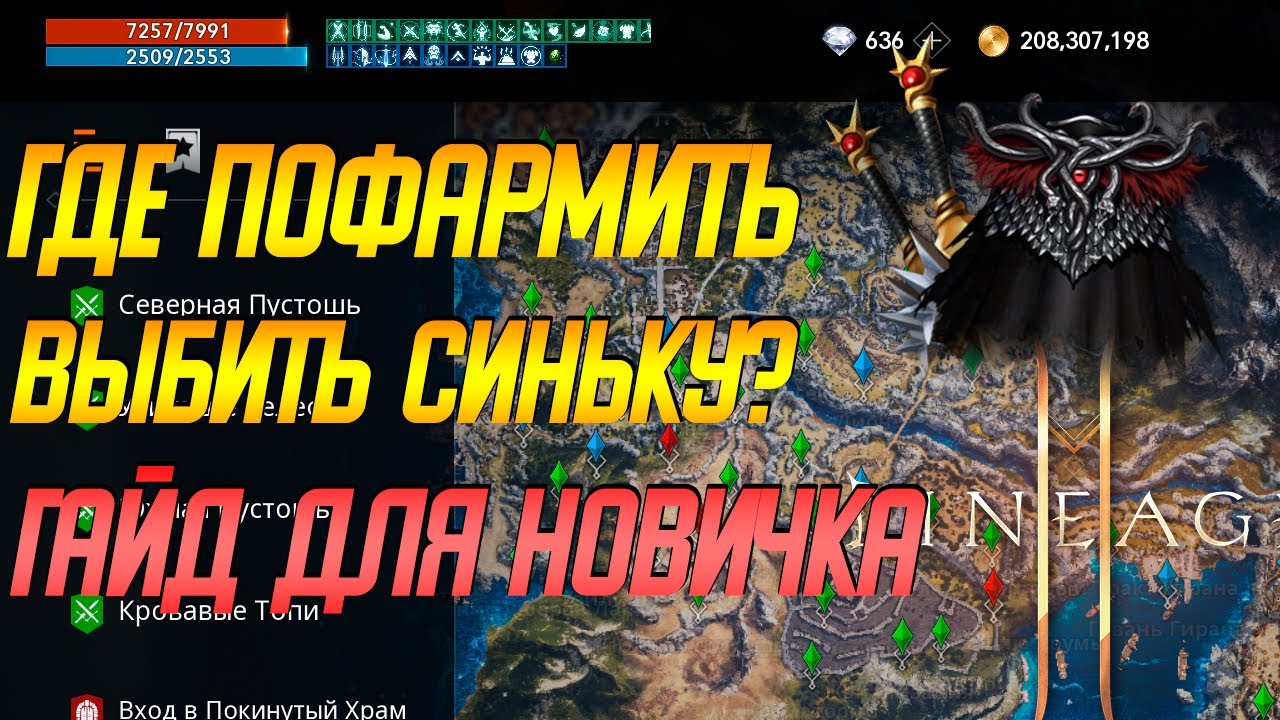 Lineage 2m: ГДЕ ФАРМИТЬ НОВИЧКУ?  ГДЕ ВЫБИТЬ СИНЬКУ? ГАЙД ДЛЯ НОВИЧКОВ Лайнедж 2м