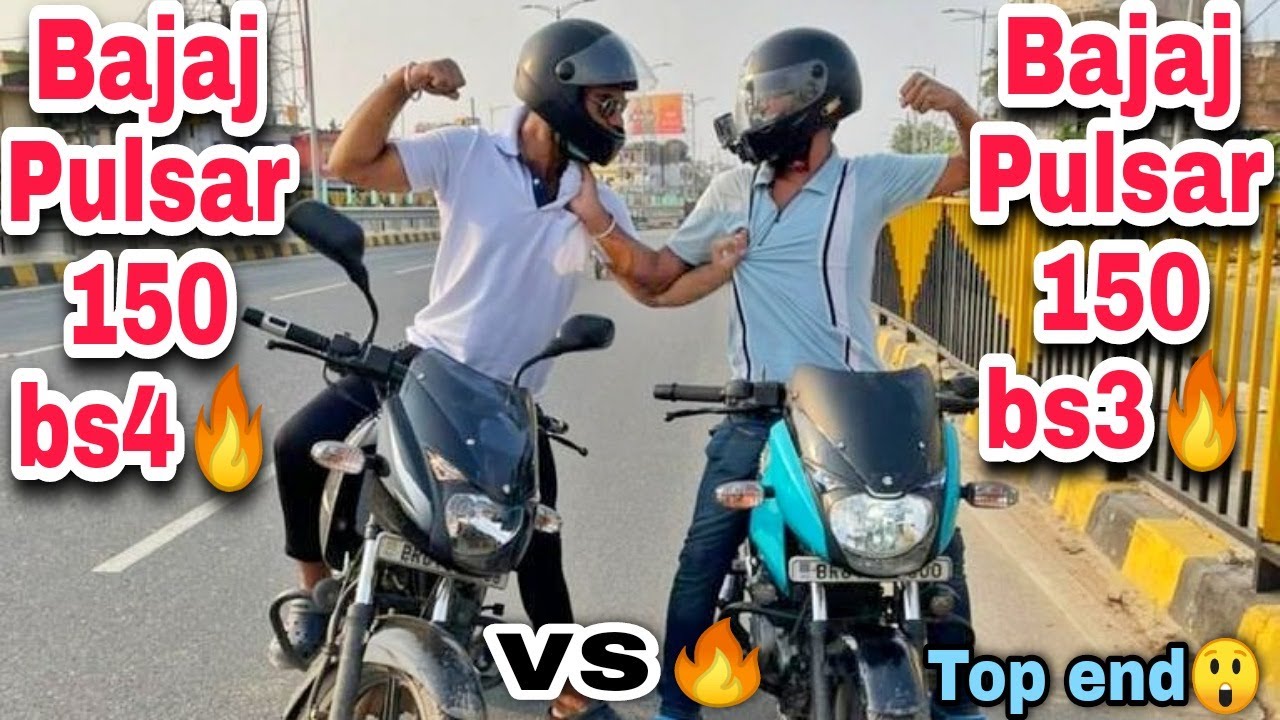 Bajaj Pulsar 150 bs3 vs Bajaj Pulsar 150 bs4 | Drag race🔥 | Top End 😲 | by Sonu on Wheel