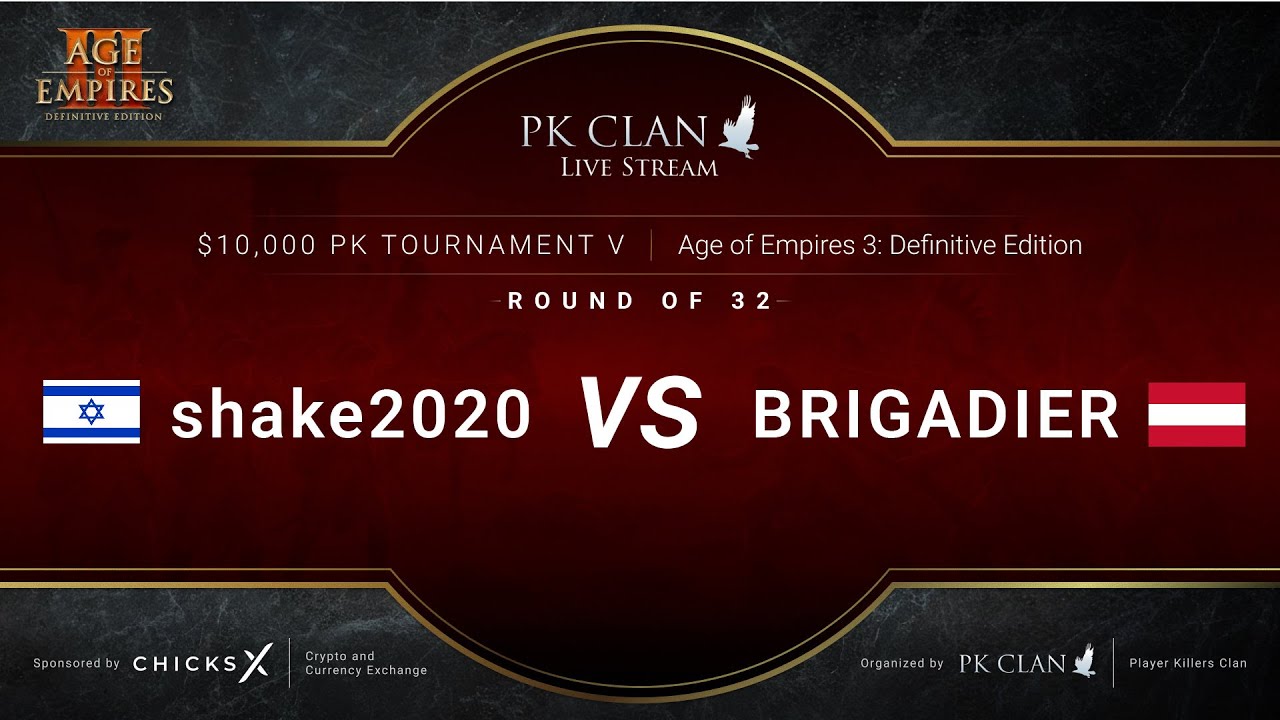 PK Tournament V | $10,000 — RO32: shake2020 vs. BRIGADIER | Age of Empires 3: DE