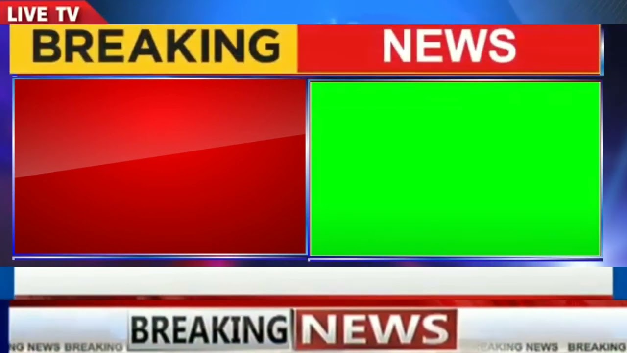 Top Breaking headlines news green screen template free video. Third lower video frame.