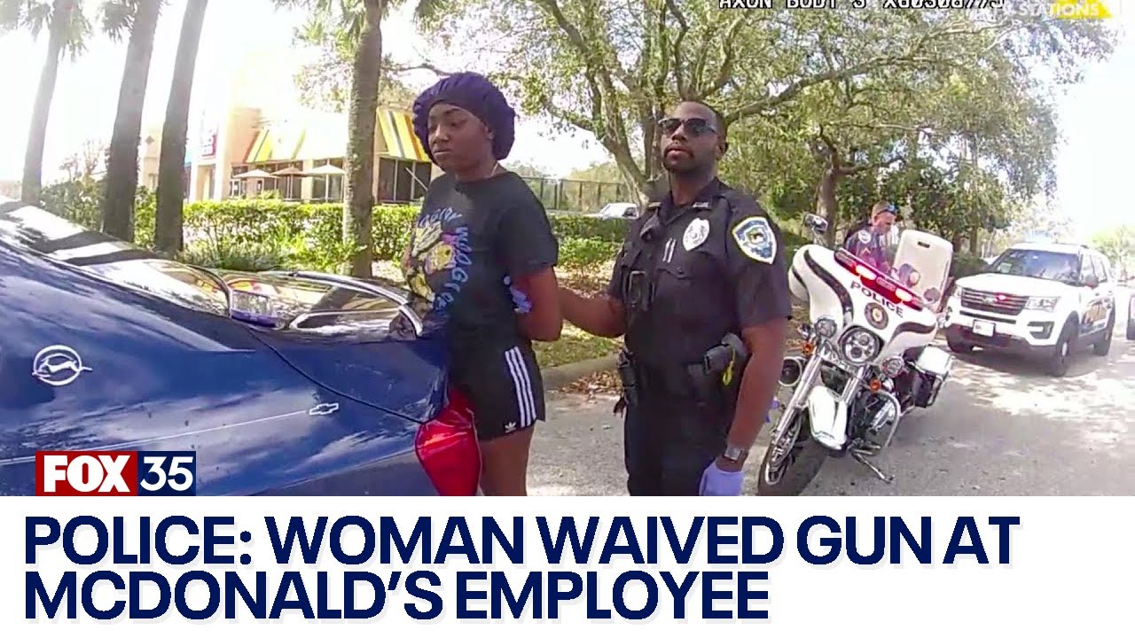 Body cam video shows arrest of Florida woman accused of waving gun at McDonald's over free cookie