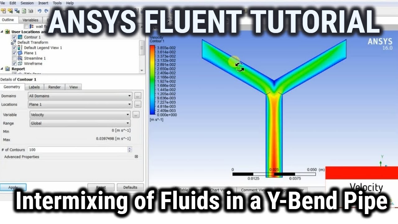 ANSYS Fluent Tutorial | Intermixing of Fluids in a Y-Bend Pipe | ANSYS Fluent Tutorial for Beginners
