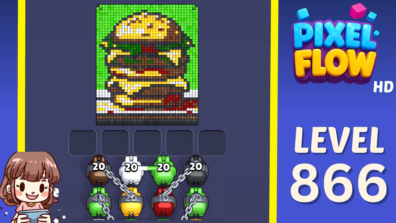 Pixel Flow Level 866 Solution Walkthrough
