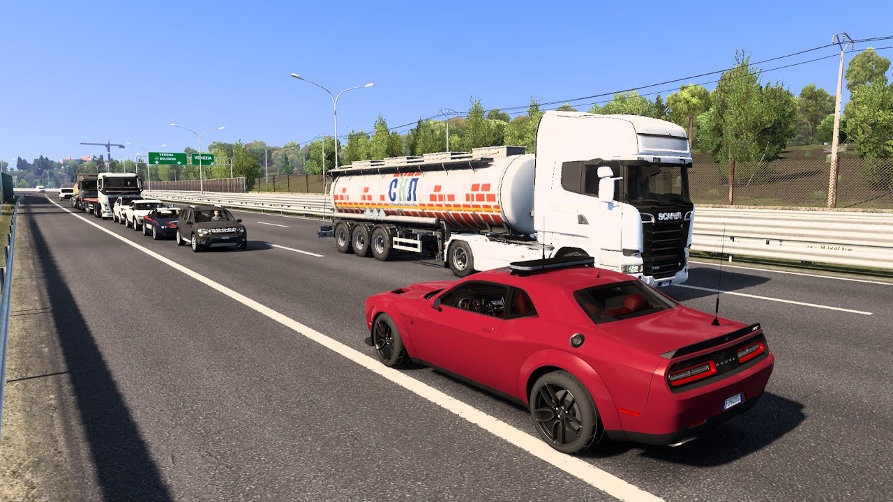 Driving Dodge Challenger SRT Hellcat Widebody 2018 | ETS 2 Gameplay 