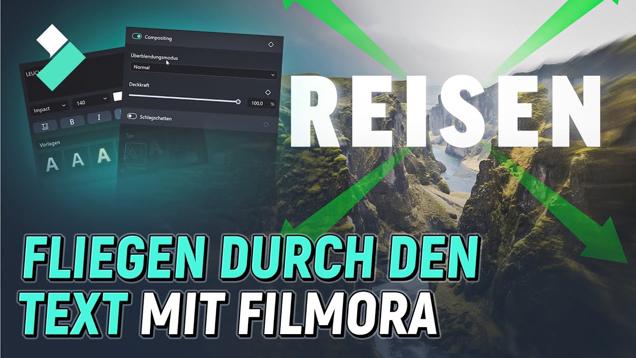 Flug mit der Drohne durch einen Text | Filmora Tutorial