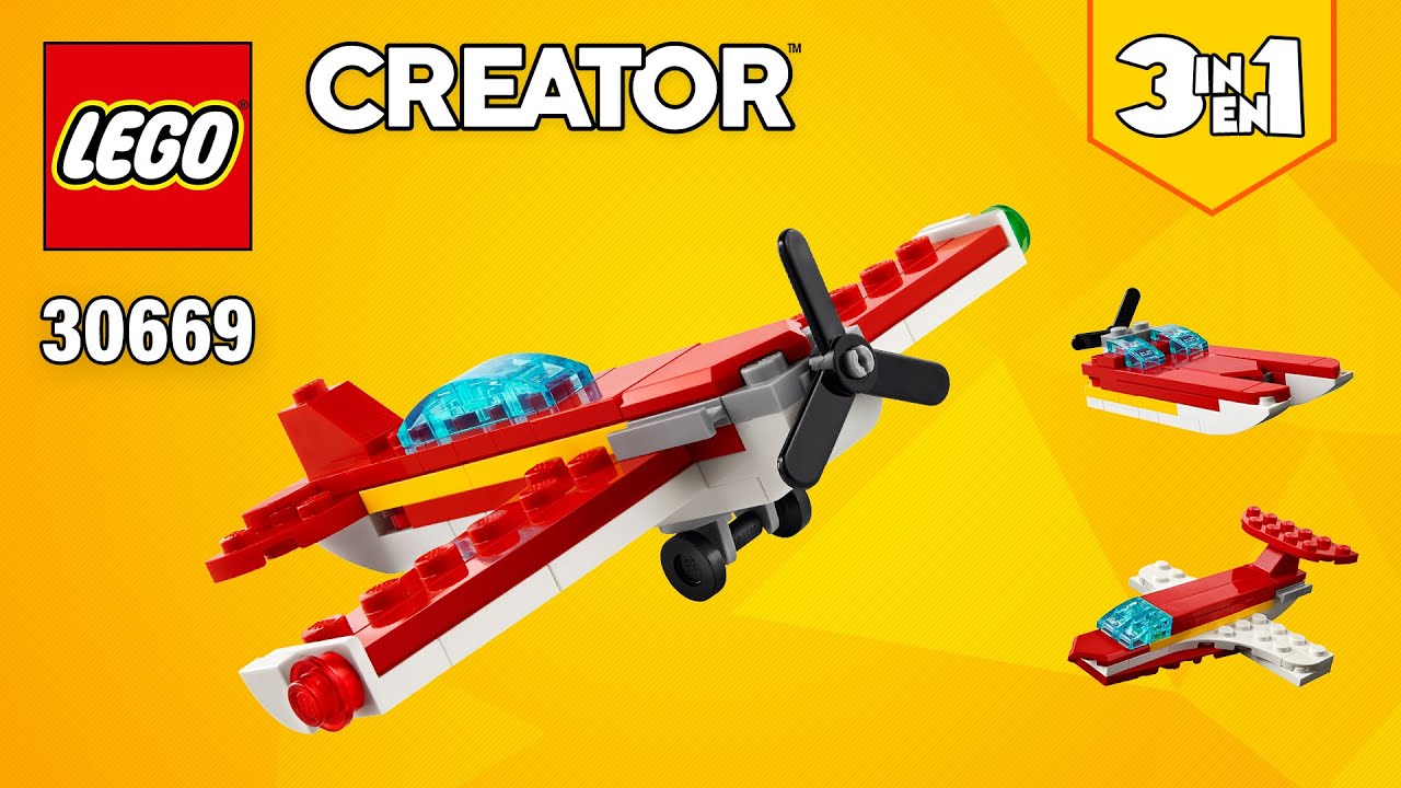 LEGO® Creator 3in1 Iconic Red Plane (30669)[51 pcs] Hovercraft & Cargo Plane @TopBrickBuilder