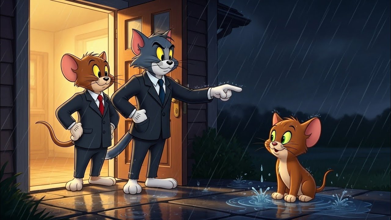 “Tom and Jerry saw a kitten soaked in the rain… Will they save her?”