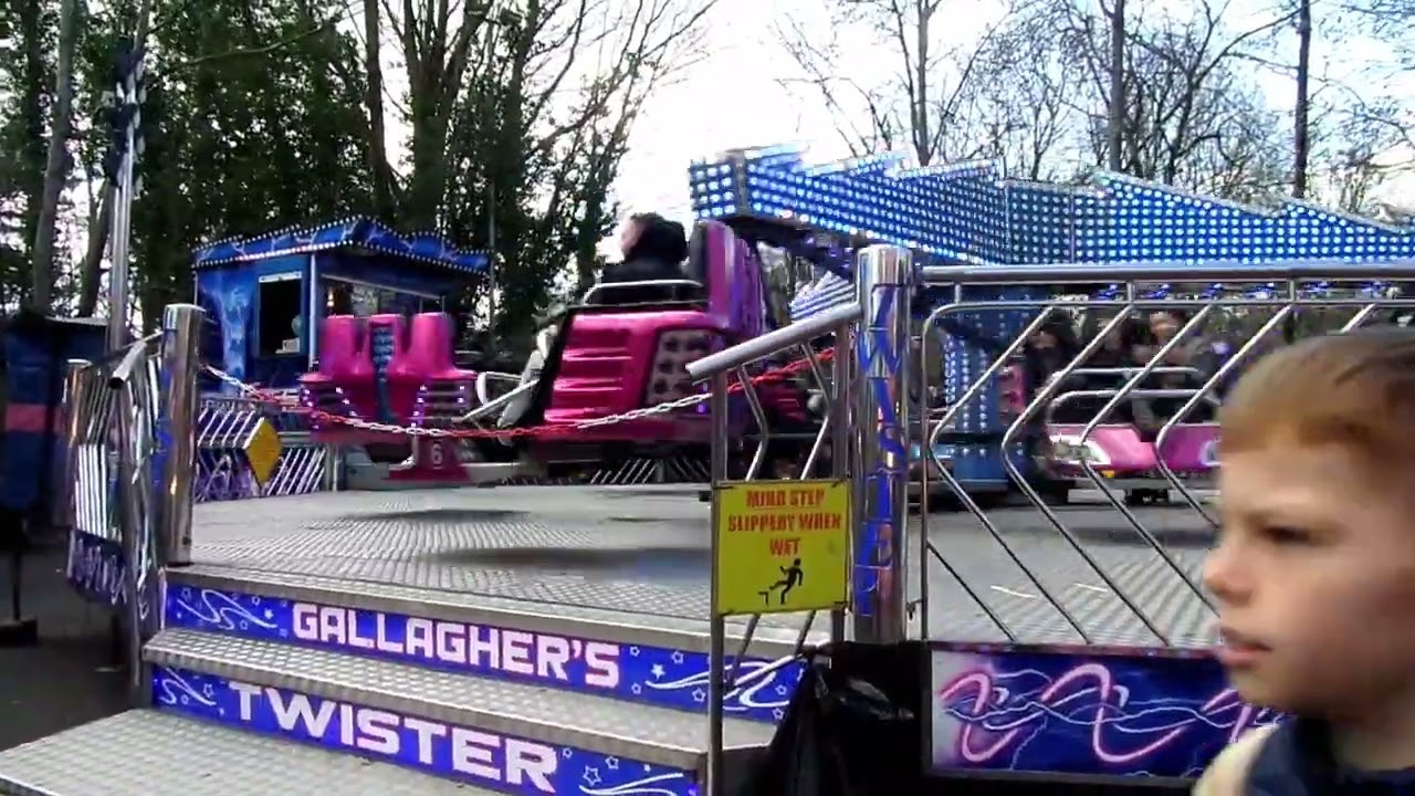 Swindon link centre fun fair and John Jennings jr new ride for this year tornado KMG fun fair ride.
