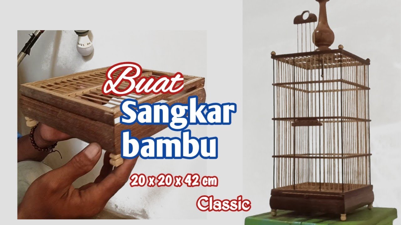 cara membuat sangkar bambu kotak
