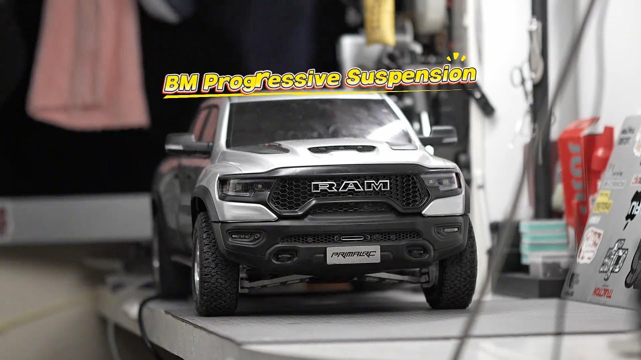🚗🚗🚗 KM TRACTION HOBBY RAM 1500🔧🔧🔧 BM Progressive Suspension#rc #rccar #rccars #rchobby