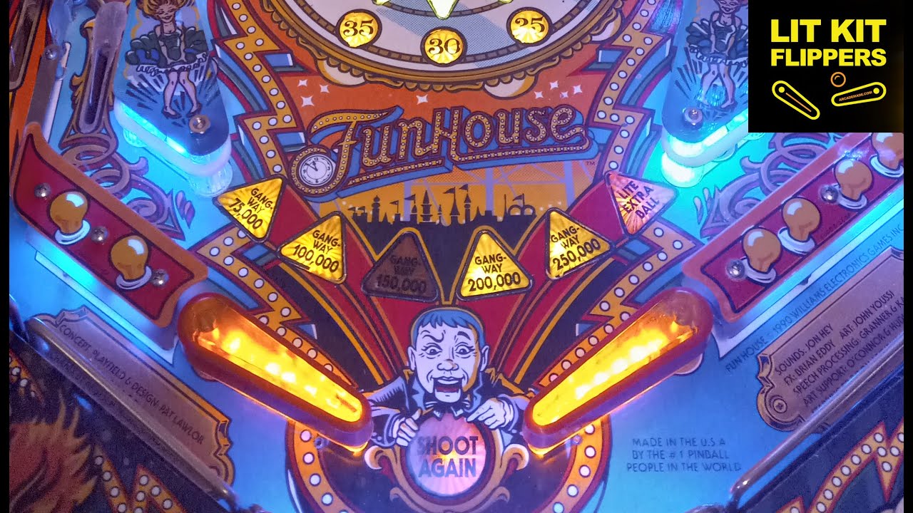 FunHouse 2.0 Rudy's Nightmare Pinball Mod - Lit Kit Flippers