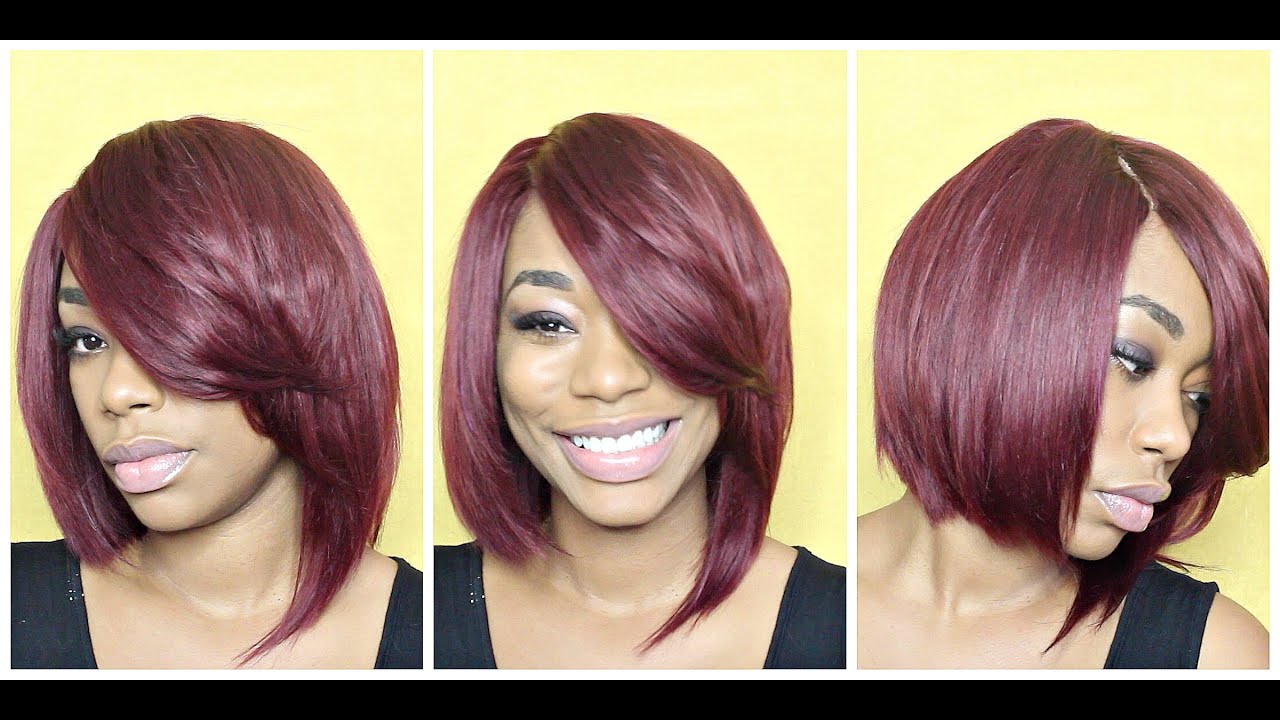 Red Razor Cut Quick Weave Bob Tutorial - ChimereNicole