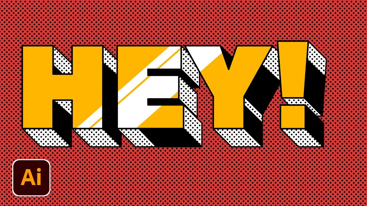 Flat 3D Text Illustration Tutorial