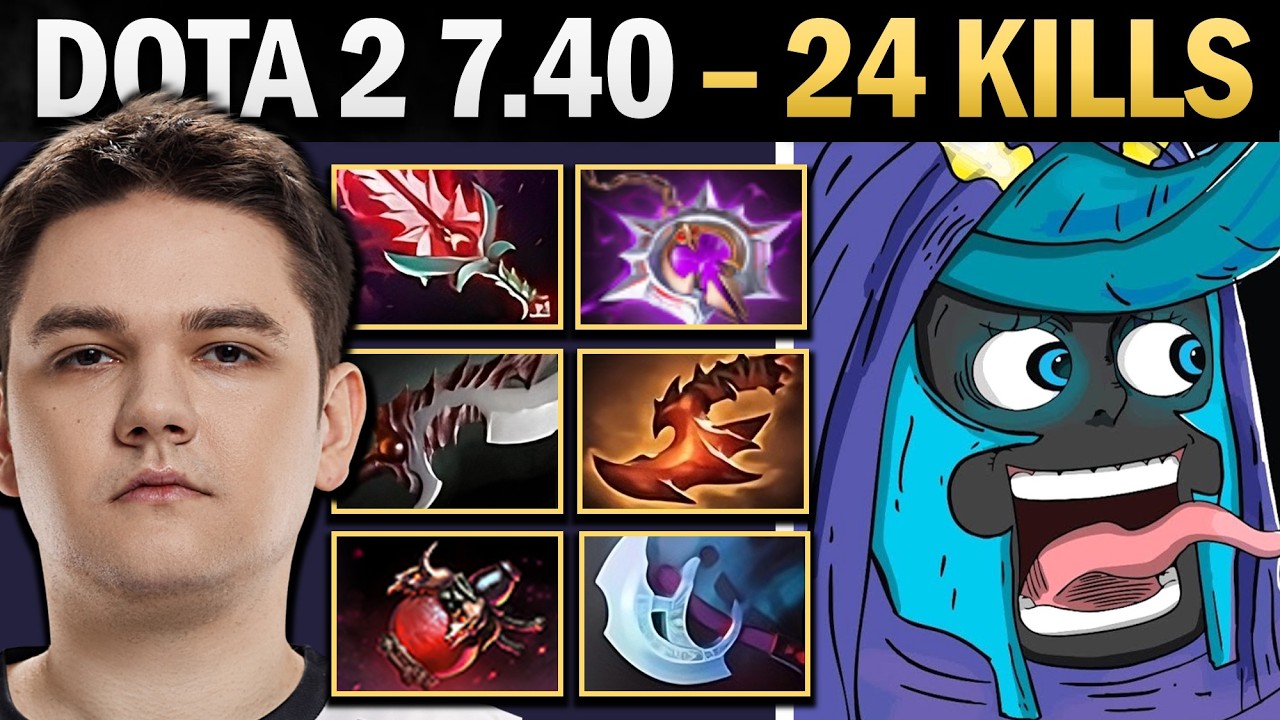 Abaddon Pro Carry with 24 Kills and Bloodthorne - Dota Gameplay